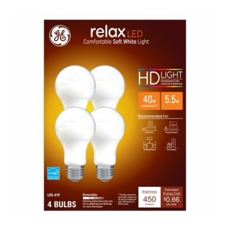 Current GE 4PK 5W SW A19 Bulb 93129437